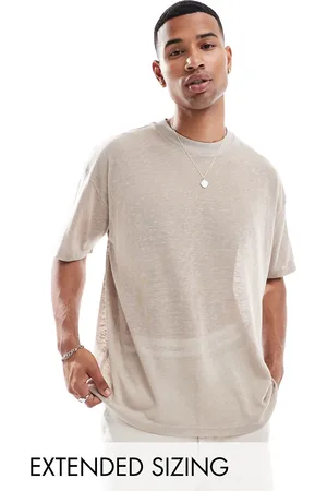 ASOS – Oversize-T-Shirt in Taupe aus schwerem Noppenstoff