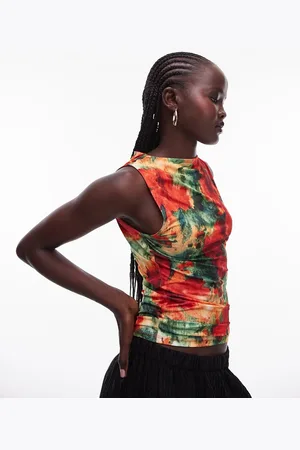 Topshop – Tanktop mit verschwommenem Blumenmuster in