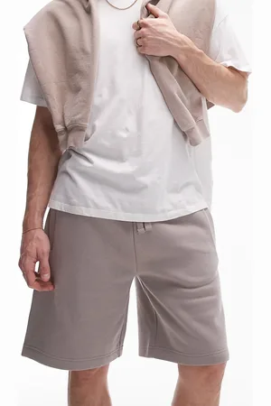 Topman – Hochwertige Oversize-Shorts aus schwerem Jersey in Hellbraun
