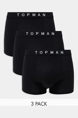 Topman – 3er-Pack Unterhosen in Schwarz mit schwarzem Taillenbund