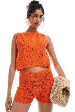 MANGO – Gehäkelte Shorts in , Kombiteil