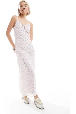 Daisy Street – Midaxi-Trägerkleid in Hellrosa mit Vintage-Blümchenmuster