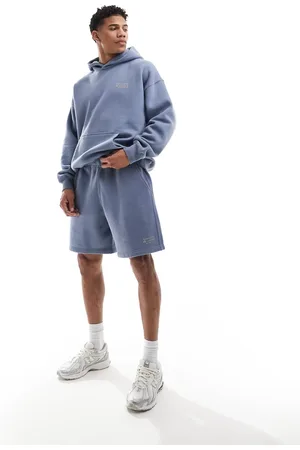 Abercrombie & Fitch – Locker geschnittene Sweat-Shorts in Hellblau mit kleinem Logo