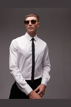 Topman – Langärmliges, elegantes Satinhemd in mit schmalem Schnitt