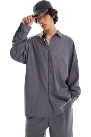 COLLUSION – Langärmliges Oversize-Shirt in Anthrazit, Kombiteil