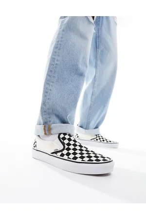 Vans – Sneaker zum Hineinschlüpfen mit Schachbrettmuster in und Weiß