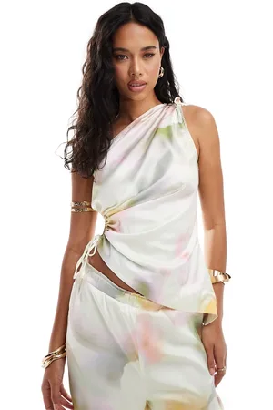 Style Cheat – Camisole-Oberteil mit Wasserfallausschnitt und pastellfarbenem Marmormuster, Kombiteil