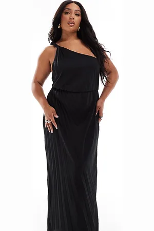 ASOS ASOS DESIGN Curve – Plissee-Maxikleid in mit verdrehtem One-Shoulder-Träger