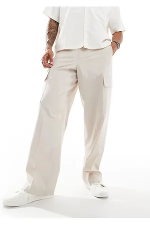 ASOS – Elegante Cargo-Hose in Steinbeige mit weitem Bein