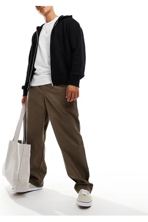 Vans – Range – Weite Karottenhose mit elastischem Bund in der Farbe Canteen