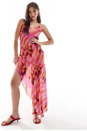 MANGO X Siedres – Midi-Trägerkleid in mit Blumenmuster