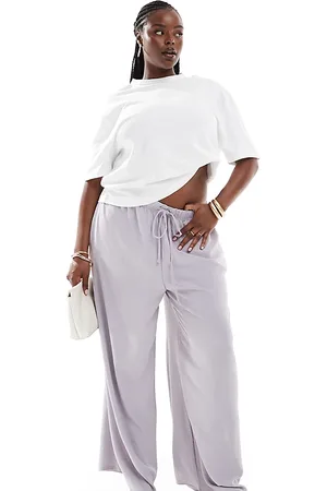 Yours – Hose aus Twill in mit weitem Bein
