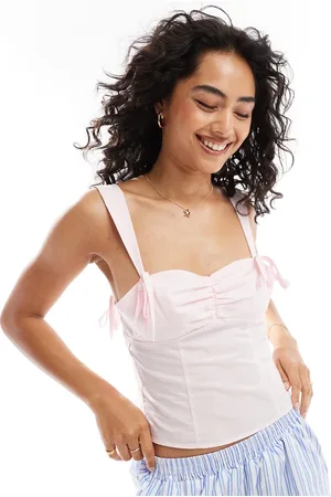 ASOS – Camisole in mit Bindedetail und geraffter Brustpartie