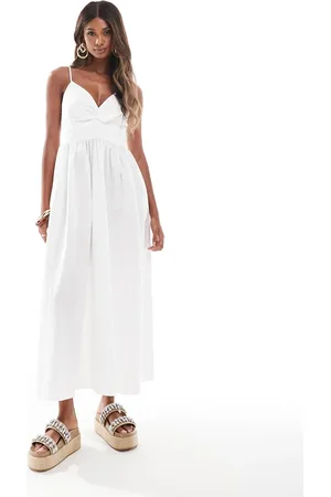 River Island – Midikleid aus Popeline in