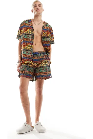 Hunky Trunks – Badeshorts mit buntem Paisleymuster, Kombiteil