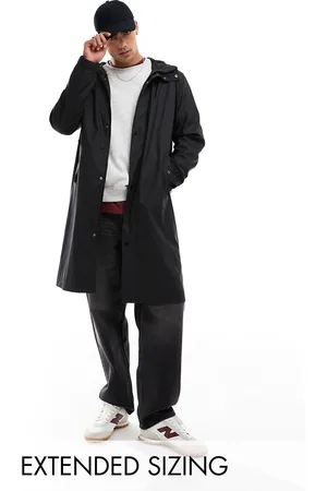 ASOS – Gummierte Windjacke in mit langem Schnitt