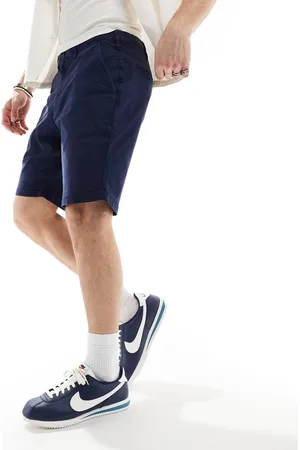 Paul Smith – Marineblaue Chino-Shorts mit Logo-Aufnäher