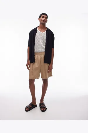 Topman – Leinen-Shorts in Stein, Kombiteil