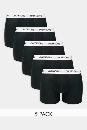 Only & Sons – 5er-Pack Unterhosen mit Logobund in und Weiß
