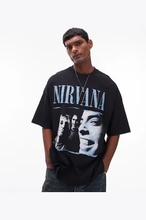 Topman – Oversize-T-Shirt in verwaschenem mit „Nirvana“-Print