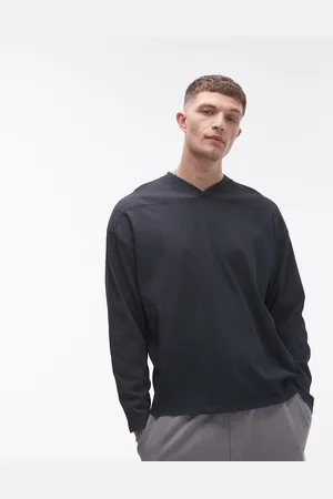 Topman – Langärmliges Shirt in verwaschenem mit V-Ausschnitt
