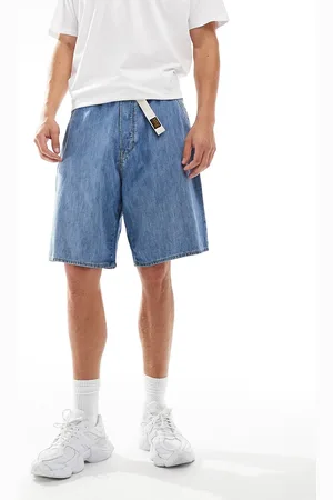 G-Star – Travail – Weite Jeansshorts in mittelblauer Waschung