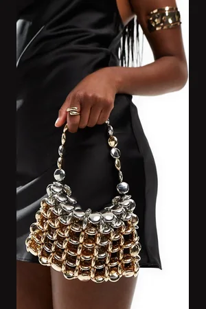ASOS – Handtasche aus verschiedenen Metallen mit runden Perlen und Henkel