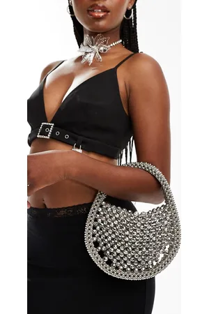 ASOS – Kleine, tief ausgeschnittene Perlen-Handtasche in