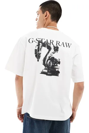 G-Star – Oversize-T-Shirt in mit Industrie-Logoprint auf Brust und Rücken
