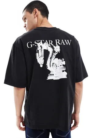 G-Star – Oversize-T-Shirt in mit Industrie-Logoprint auf Brust und Rücken