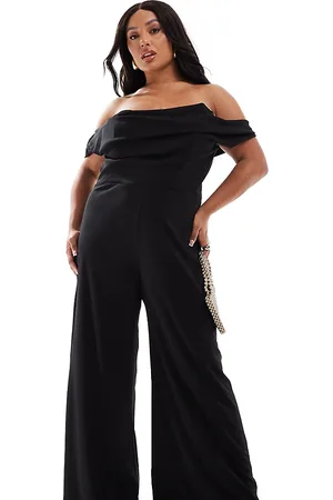ASOS ASOS DESIGN Curve – Schulterfreier Jumpsuit in mit drapiertem Ausschnitt