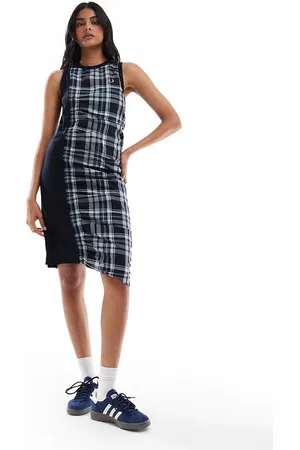 Fred Perry – kariertes Kleid mit Raffung