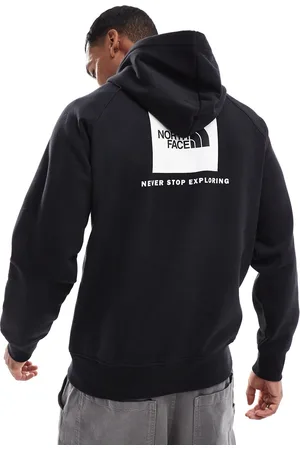 The North Face – Schwarzer Kapuzenpullover aus Raglan mit Kastenlogo