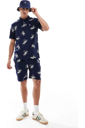Ralph Lauren – Sweat-Shorts aus Frottee in mit durchgängigem Retro-Sportlogo, Kombiteil