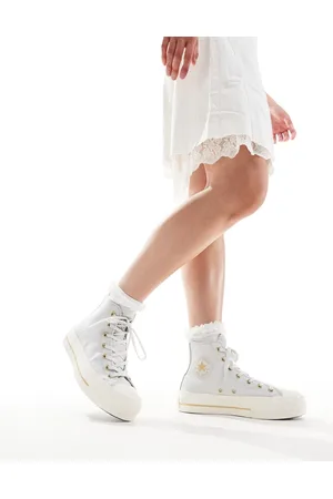 Converse – Chuck Taylor All Star Lift Hi – Sneaker in mit goldenen Details