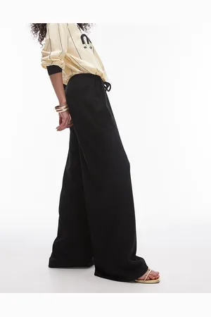 Topshop – Oversize-Hose in mit Knitterstruktur, geradem Schnitt und Tunnelzug