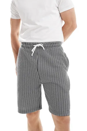 Brave Soul – Jacquard-Strickshorts in und Weiß gestreift