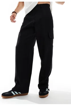 ASOS – Elegante Cargohose in mit weitem Bein und Knebelverschluss am Saum