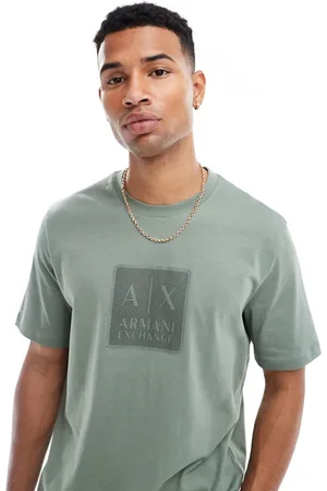 Armani Exchange – T-Shirt in mit quadratischem Logo