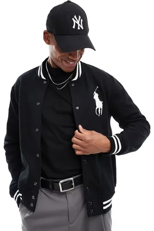 Ralph Lauren – Fleece-Baseballjacke in mit Polospieler-Logo