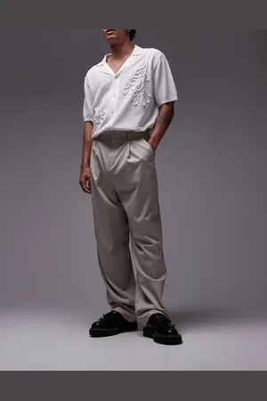 Topman – Hose in Stone mit weitem Bein
