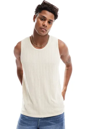 Abercrombie & Fitch – Strick-Tanktop in Cremeweiß