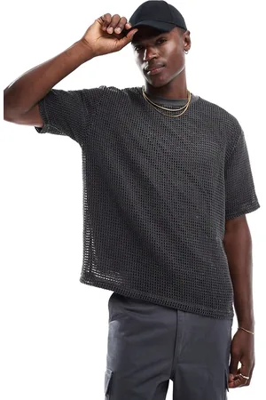 Pull&Bear – T-Shirt aus doppellagigem Mesh in