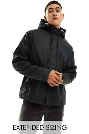 ASOS – Gummierte Regenjacke mit Teddyfellfutter in