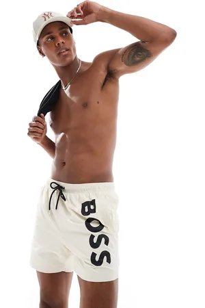 HUGO BOSS BOSS – Octopus – Weiße Badeshorts