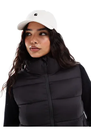 Stradivarius – Wattierte Jacke in mit Strick-Ärmeln