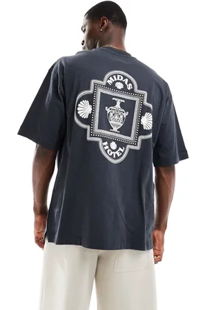 River Island – T-Shirt in mit griechischem „Midas Hotel“-Print