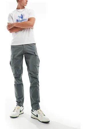 JACK & JONES – Ace – Locker geschnittene Cargohose in Schiefergrau