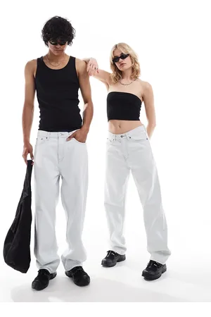 Weekday – Galaxy – Unisex-Jeans in eisblauer Bleich-Waschung mit geradem, lockerem Schnitt