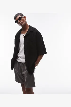 Topman – Oversize-Hemd aus Jacquard-Jersey in mit Knopfleiste